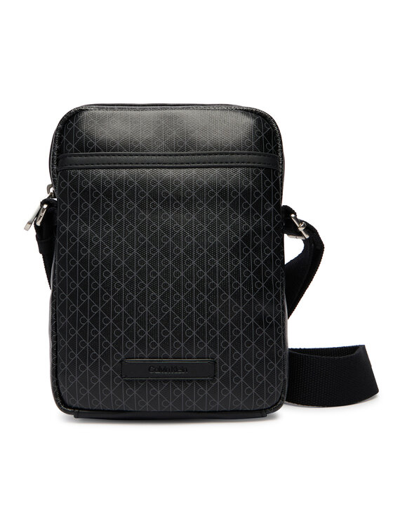 Calvin Klein Maža rankinė Calvin Klein Emblem Aop Coated Slim Reporter LV04D3334G Juoda