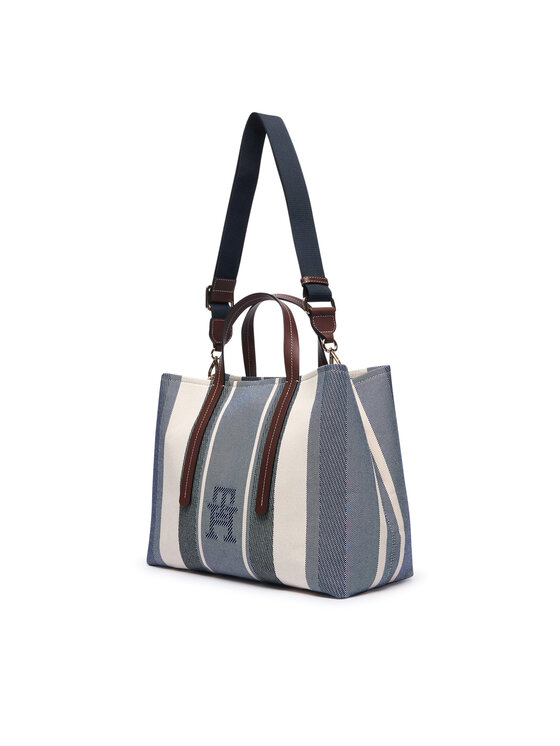 Tommy Hilfiger Borsetta Tommy Hilfiger Th City Satchel Jacquard AW0AW18733 Blu