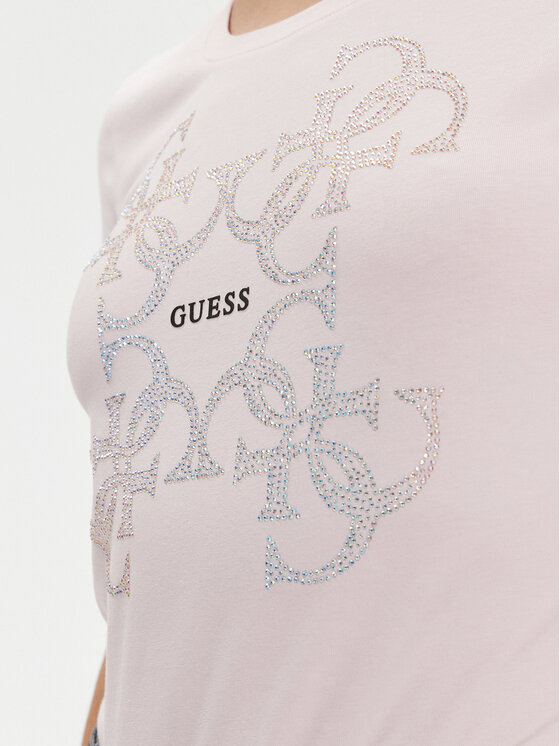 Guess Guess Футболка W4RI35 J1314 Рожевий Slim Fit