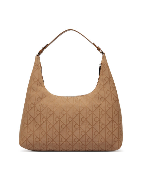 Calvin Klein Ročna torba Calvin Klein Emblem Jacquard LV04F3635G Rjava