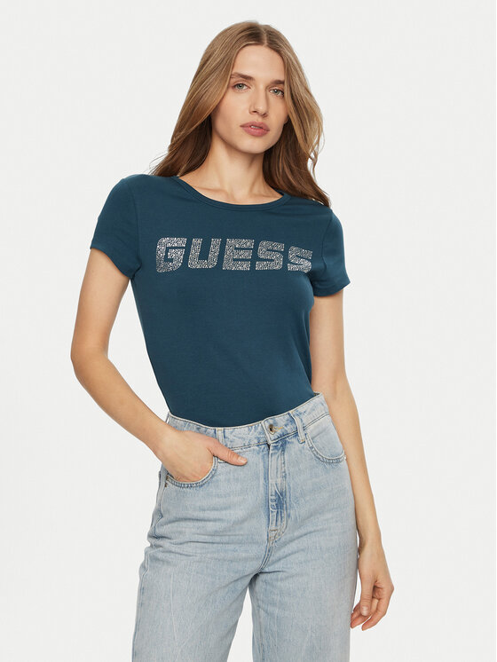 Guess Guess Футболка V4BI16 KCIV1 Голубий Regular Fit