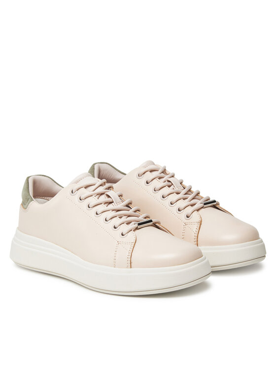 Calvin Klein Snīkeri Calvin Klein Cupsole Lace Up Lth HW0HW02540 Bēšs