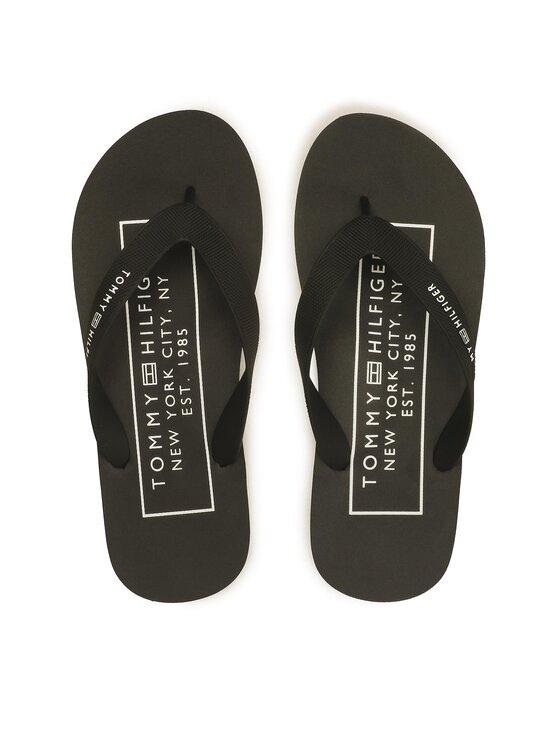 Tommy Hilfiger Chancletas Tommy Hilfiger Rubber Hilfiger Beach Sandal FM0FM04468 Negro