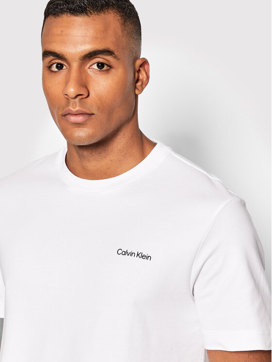 Calvin Klein Calvin Klein T-Shirt Micro Logo Interlock K10K109894 Λευκό Regular Fit