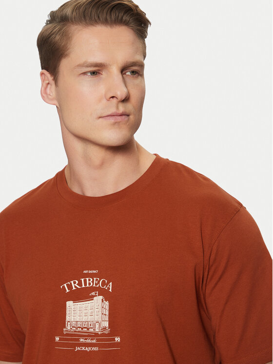 Jack & Jones Jack & Jones Póló Boston 12273400 Barna Relaxed Fit