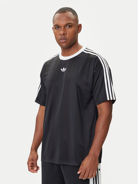 adidas adidas Футболка adicolor Jacquard JW5876 Чорний Loose Fit