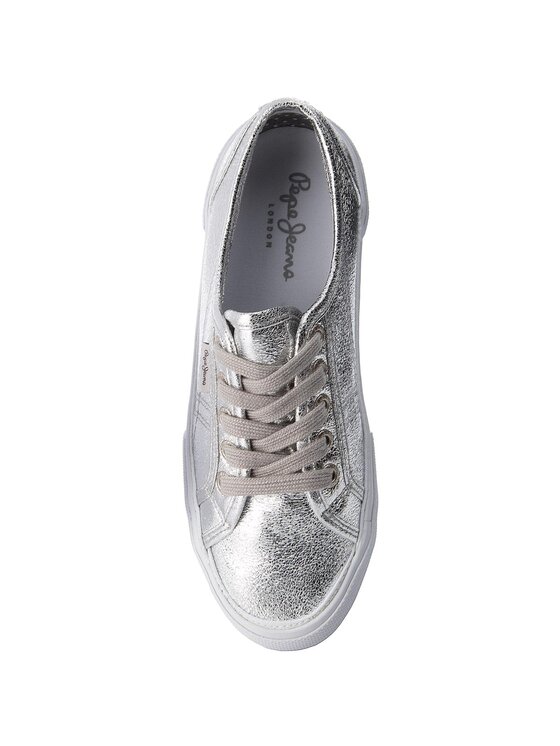 Pepe Jeans Гуменки Pepe Jeans Aberlady Met 18 PLS30587 Сребрист