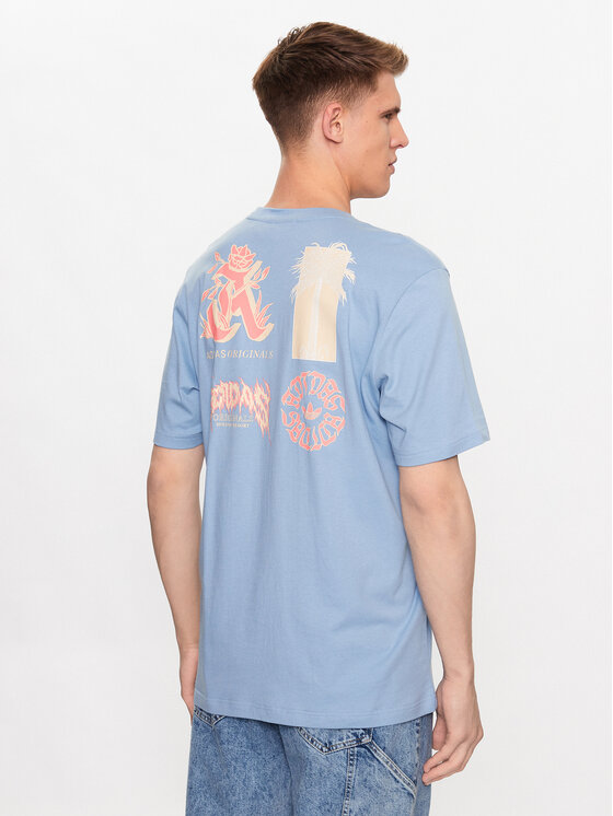 adidas adidas Футболка Graphic Glide T-Shirt IC5750 Блакитний Loose Fit
