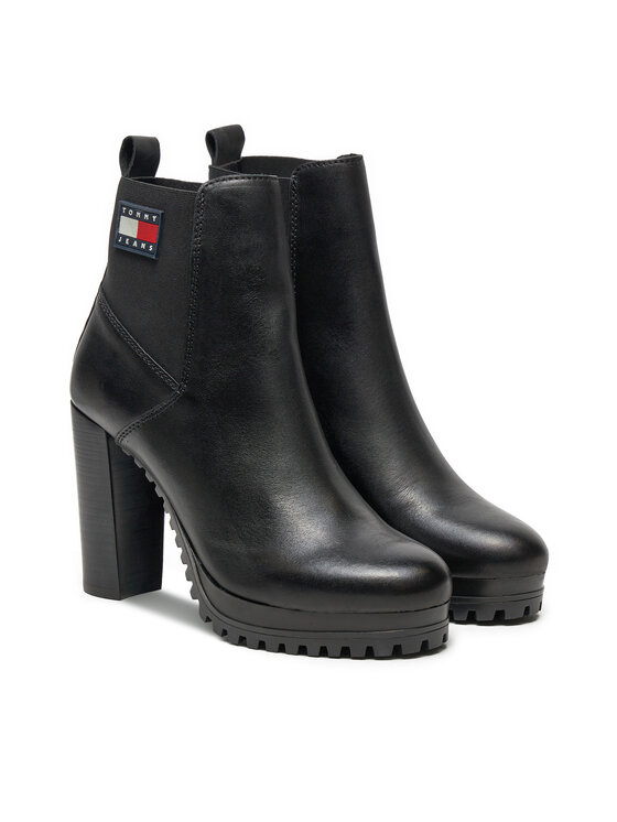 Tommy Jeans Stivaletti Tommy Jeans Tjw New Ess High Heel Boot EN0EN02439 Nero