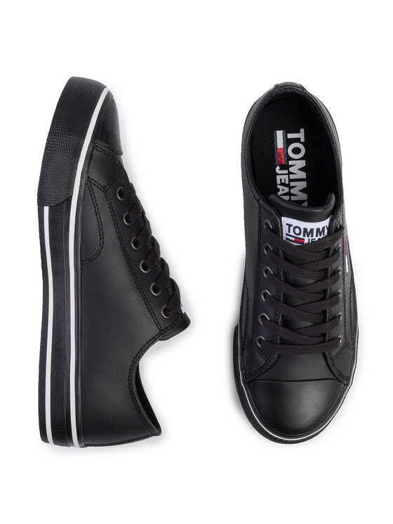 Tommy Jeans Кецове Tommy Jeans Leather City Sneaker EN0EN00746 Черен