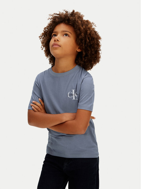 Calvin Klein Jeans Calvin Klein Jeans Camiseta Chest Monologo LV1CKSJA32 Azul Regular Fit