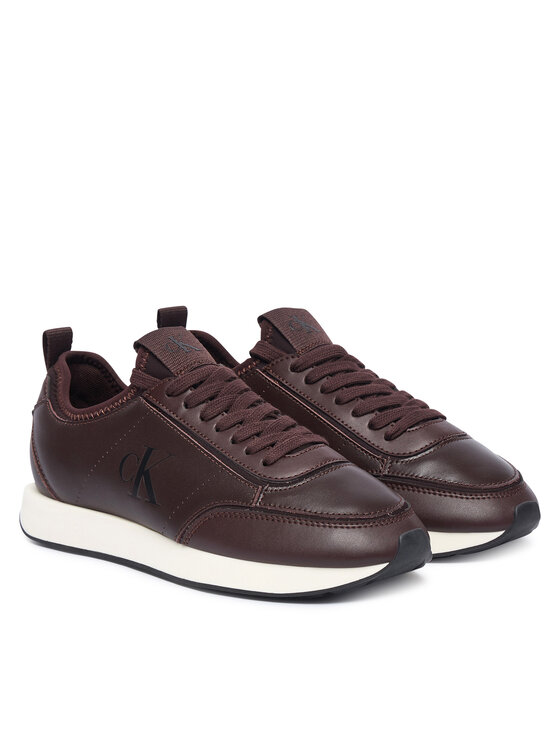 Calvin Klein Sneakersy Calvin Klein Retro Runner Sock Panl Lth Neo HW0HW03118 Bordová