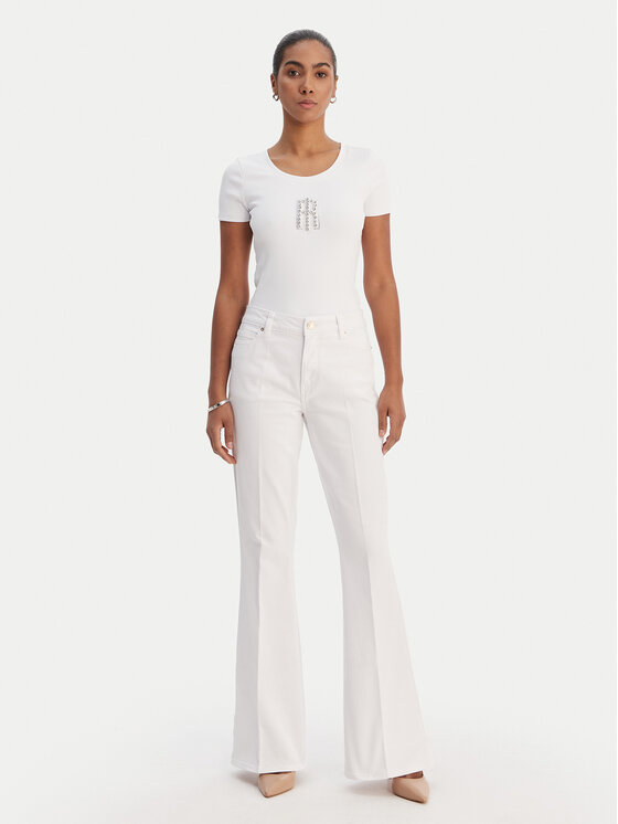 Fracomina Fracomina Camiseta FP26ST3001J42701 Blanco Slim Fit