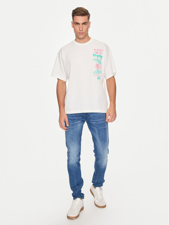 REPLAY Replay Majica MMG334.000.23454 Bela Oversize