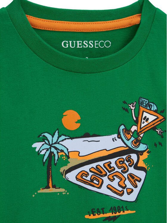 Guess Guess Camiseta N6GI12 K8HM4 Verde Regular Fit
