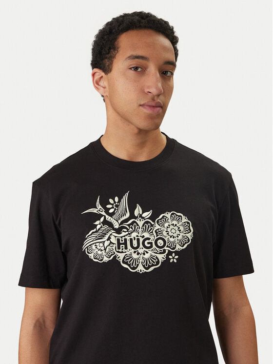 HUGO HUGO Camiseta Dangen 50558415 Negro Relaxed Fit