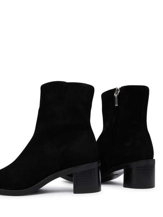 Calvin Klein Botine Calvin Klein Block Heel Ank Boot Suede HW0HW03221 Negru