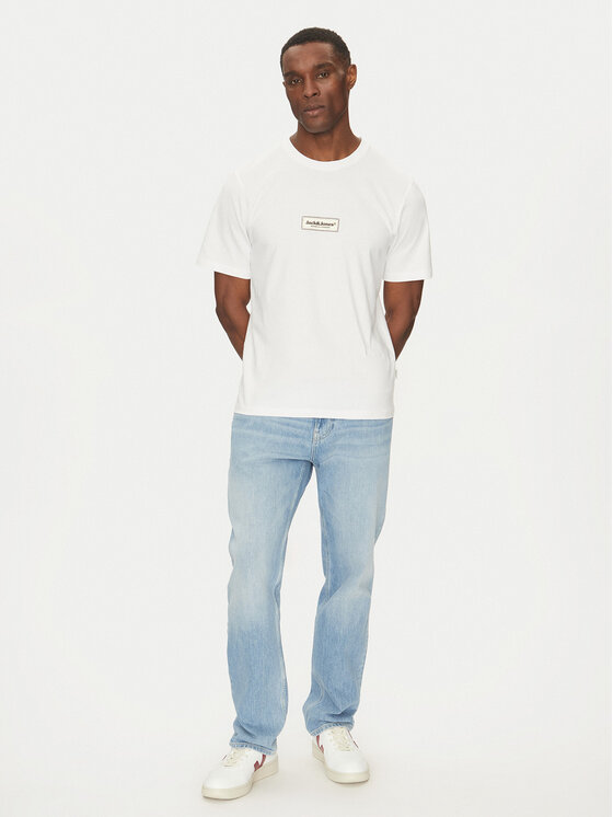 Jack & Jones Jack & Jones Majica Split 12273182 Bela Regular Fit