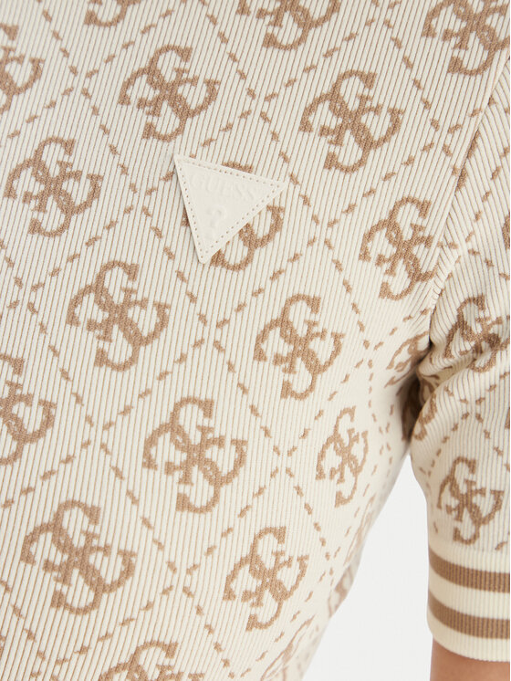 Guess Guess Majica V5BP07 K2000 Svetlo bež Slim Fit