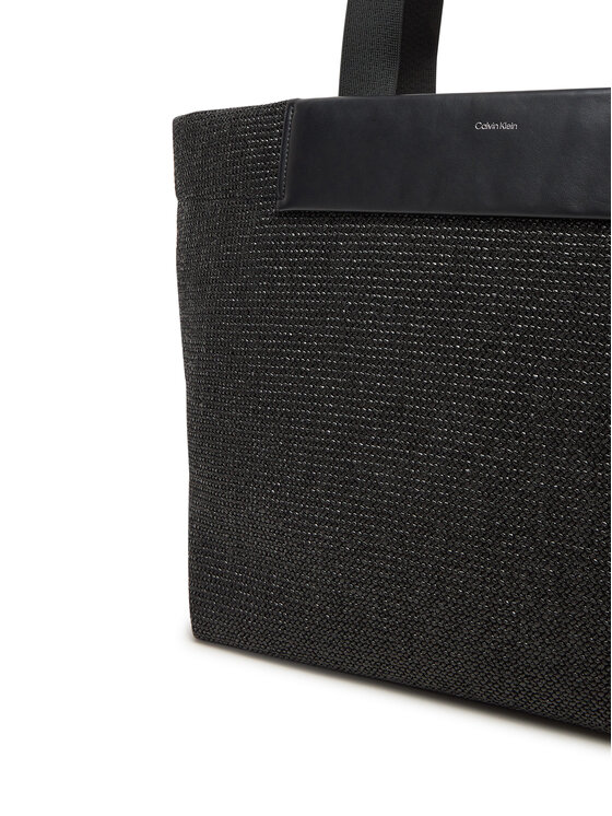 Calvin Klein Geantă Calvin Klein Ck Raffia Large Shopper K60K613025 Negru