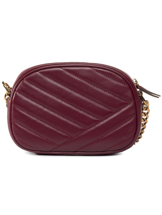 Tory Burch Сумка Tory Burch Kira Chevron Camera Bag 60227 Бордовий