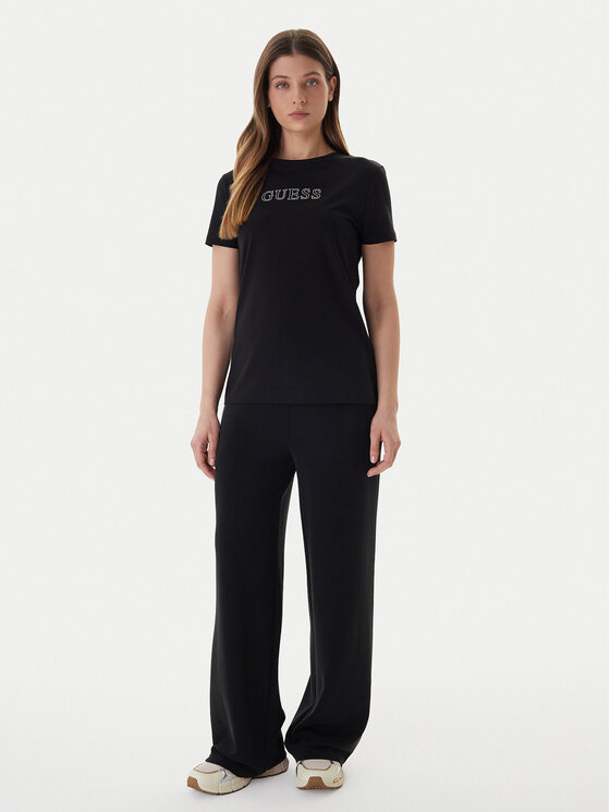 Guess Guess Футболка V3BI11 J1314 Чорний Regular Fit