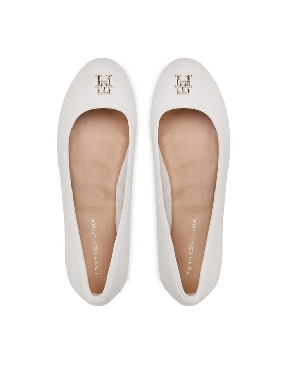Tommy Hilfiger Balerinke Tommy Hilfiger Round Th Ballerina FW0FW07132 Bijela