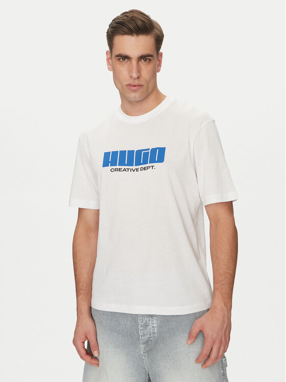 HUGO HUGO Футболка Newromi 50542934 Білий Regular Fit