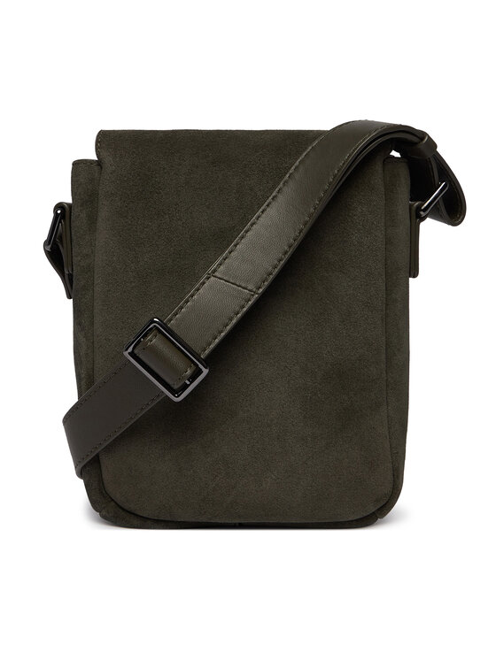 Tommy Hilfiger Brašna Tommy Hilfiger Metal Logo Suede Crossbody Bag AM0AM14262 Zelená