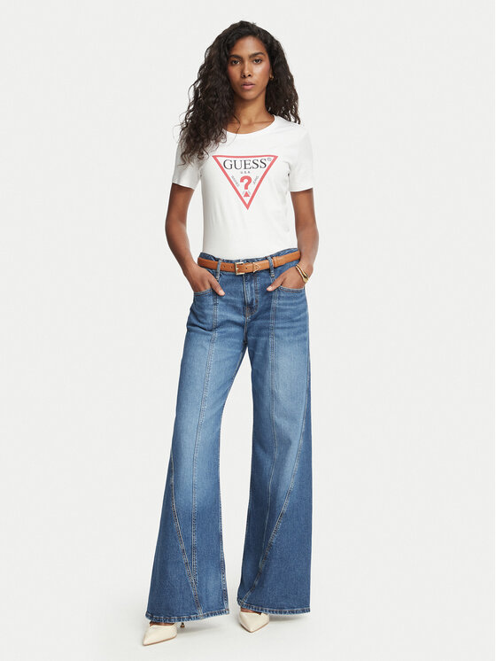 Guess Guess Футболка W1YI1B I3Z14 Білий Slim Fit