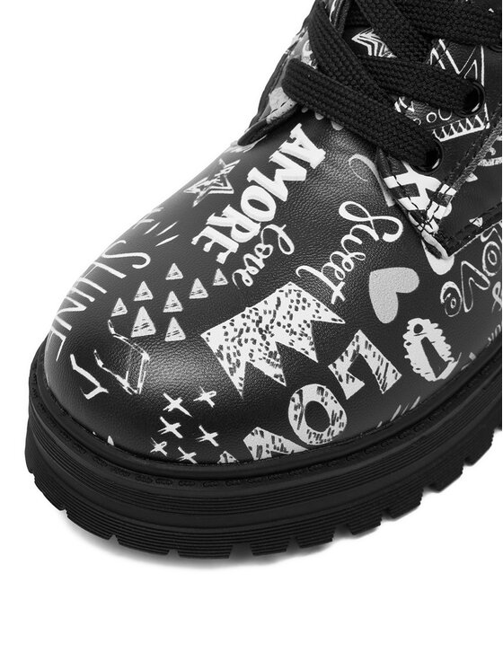 DeeZee Botines planos DeeZee CF2880-1 Negro