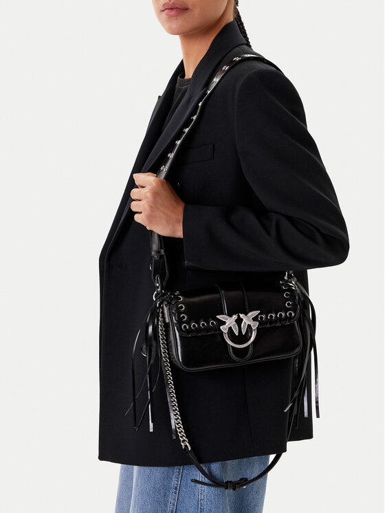 PINKO Borsetta PINKO Love One Mini Slouchy Fl PE 25 PLTT 104340 A28D Nero