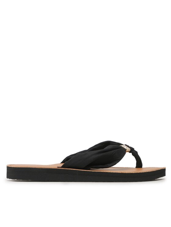 Tommy Hilfiger Čības uz pirksta Tommy Hilfiger Th Elevated Beach Sandal FW0FW06985 Melns