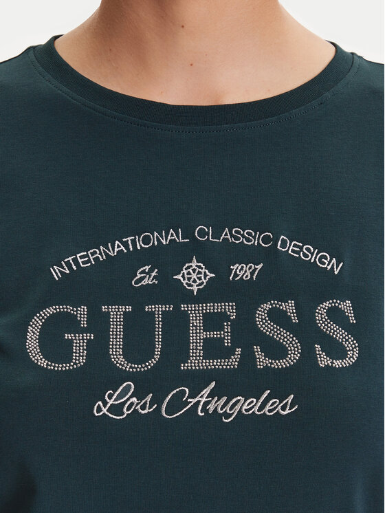 Guess Guess Футболка V5YI13 J1314 Зелений Regular Fit