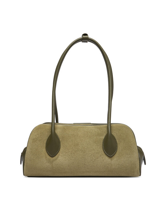 Calvin Klein Torbica Calvin Klein Emblem Trio Suede Shoulder Bag LV04F3888G Tamno zelena