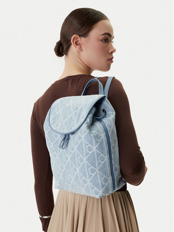 Calvin Klein Раница Calvin Klein Emblem Aop Denim Backpack LV04F3508G Син