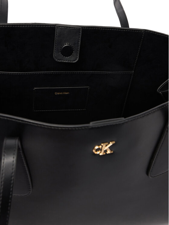 Calvin Klein Rankinė Calvin Klein Ck Snap Large Tote LV04F3502G Juoda