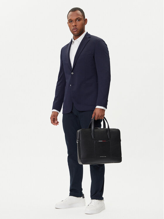 Tommy Hilfiger Nešiojamo kompiuterio krepšys Tommy Hilfiger Th Central Slim Computer Bag AM0AM13484 Juoda