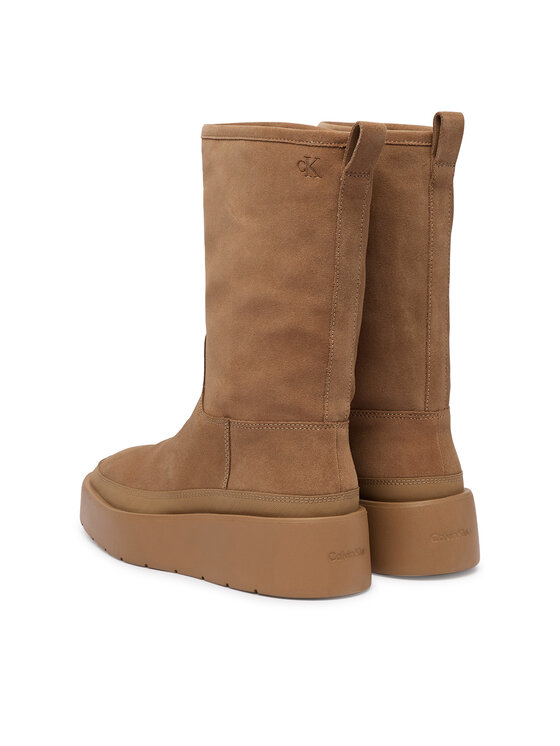 Calvin Klein Stivali da neve Calvin Klein Flatform Mid Boot Suede Wl HW0HW03181 Beige