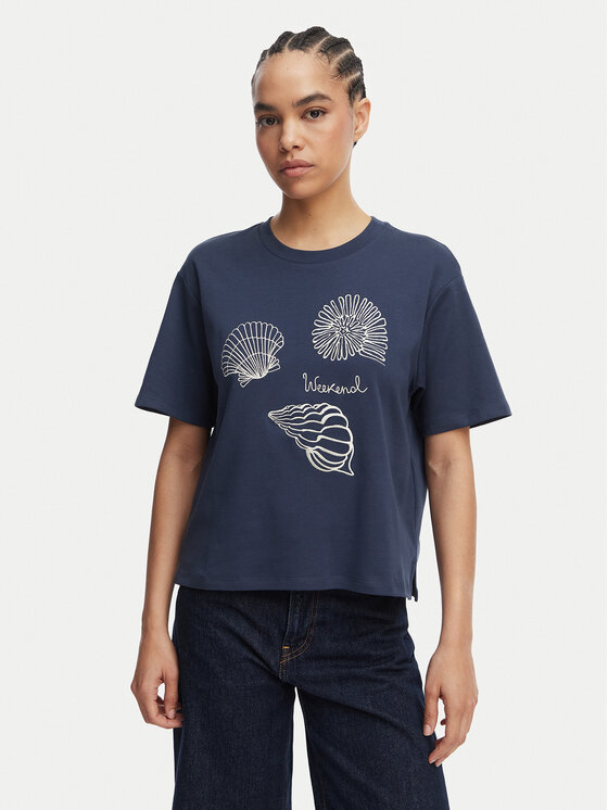 Weekend Max Mara Weekend Max Mara Camiseta Sabato 2615941112 Azul marino Regular Fit