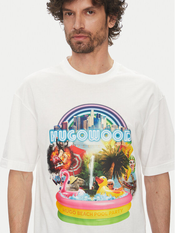 HUGO HUGO Футболка Duwood 50538512 Білий Relaxed Fit