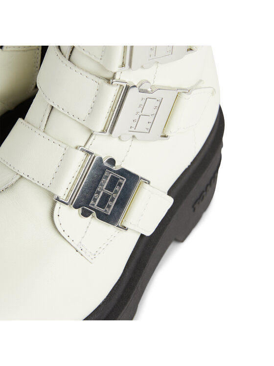 Tommy Jeans Botki Tommy Jeans Tjw Chunky Boot Hardware EN0EN02443 Écru