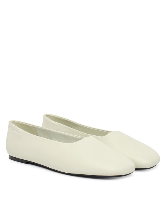 Calvin Klein Balerini Calvin Klein Round Ballerina Lth HW0HW02943 Alb