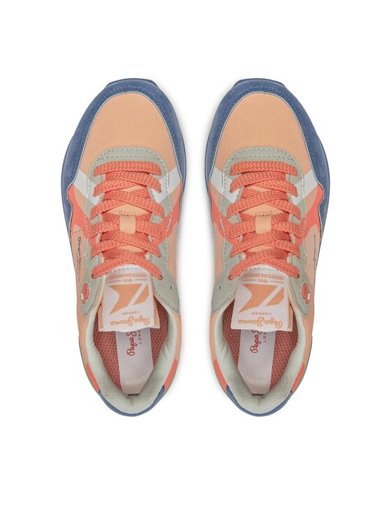 Pepe Jeans Sneakersy Pepe Jeans Brit Print G PGS40001 Pomarańczowy