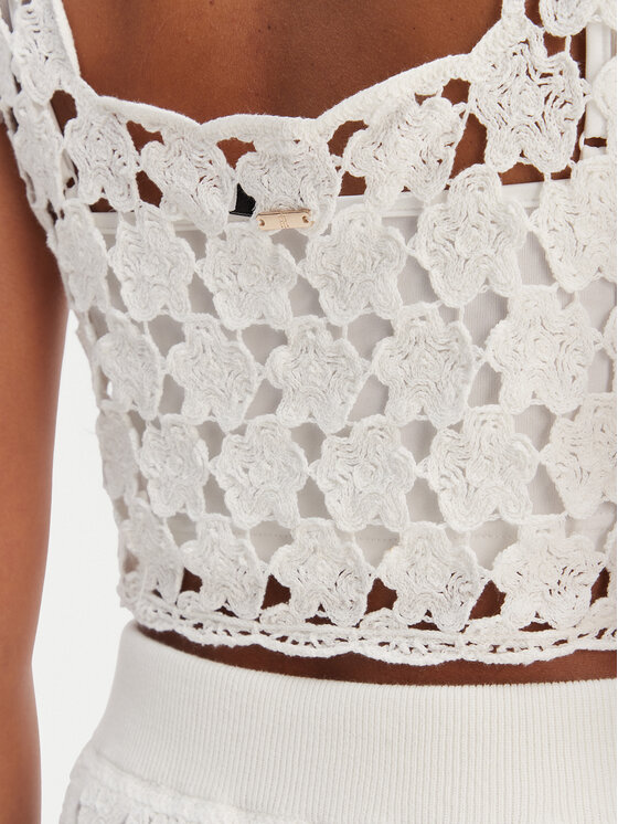 Fracomina Fracomina Top FR26ST4017K488R6 Écru Regular Fit