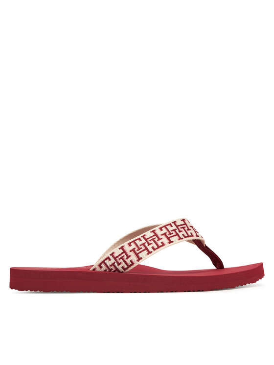 Tommy Hilfiger Čības uz pirksta Tommy Hilfiger Corportate Sandal FW0FW09610 Sarkans