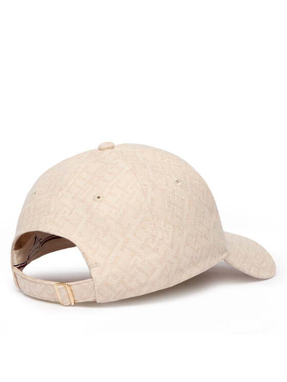 Tommy Hilfiger Cepure ar nagu Tommy Hilfiger Monogram Jacq Cap AW0AW18331 Bēšs