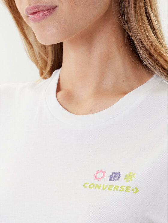 Converse Converse Majica Sea 10027759-A01 Bela Regular Fit