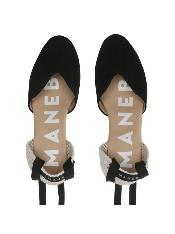 Manebi Еспадрильї Manebi Heart-Shaped Wedge Espadrilles K 1.0 WH Чорний