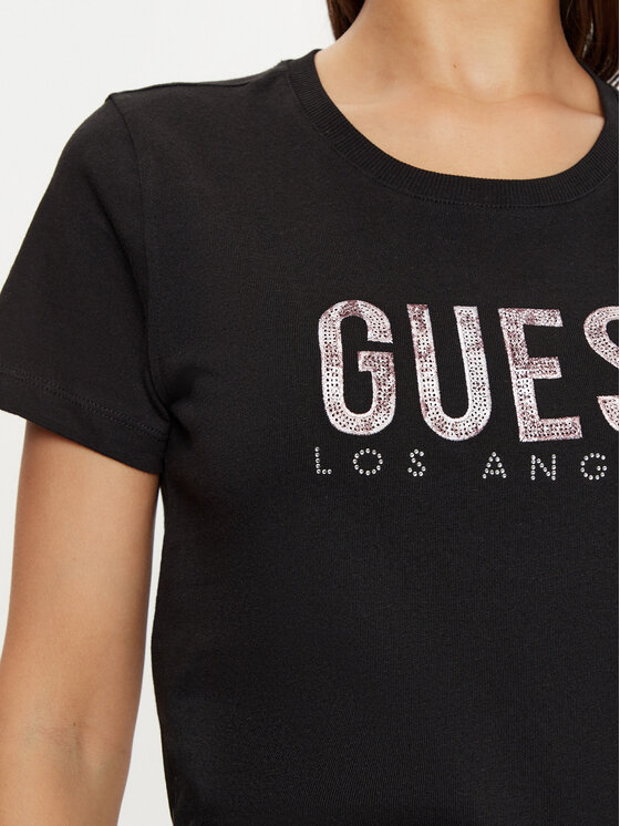 Guess Guess Футболка W5RI19 I3Z14 Чорний Regular Fit